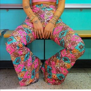 Sequin Flare Pants